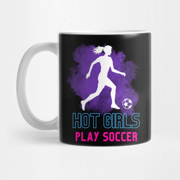 Hot Girls Play Soccer - purple, blue and pink by Ingridpd